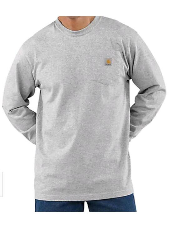 Carhartt Other - Carhartt~Men's Long Sleeve Pocket T-Shirt Original Fit LARGE K126 Ash